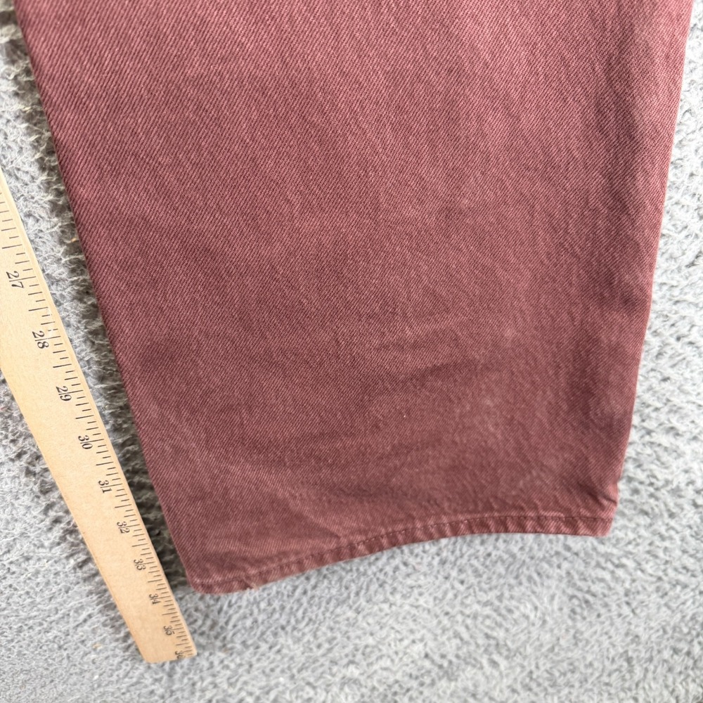 Levi's 501 Jeans Mens 38x34 Brown Denim Straight Leg Workwear Travel Button-Fly - Picture 8 of 10